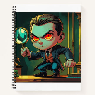 Cartoon Detective Themed Notebook Notizbuch
