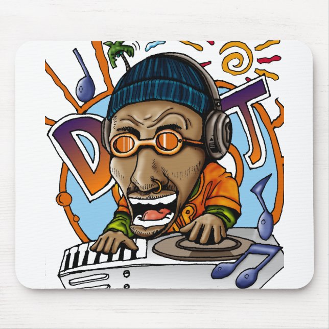 Cartoon-DJ-Zeichendesign Mousepad (Vorne)