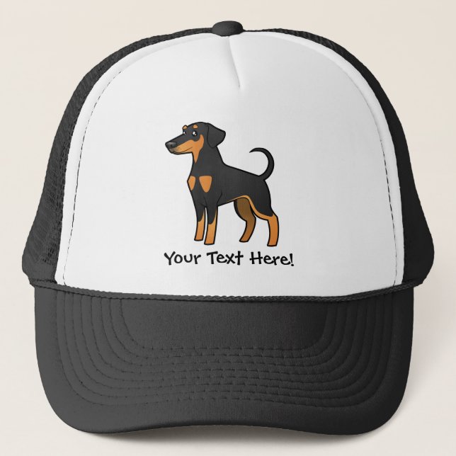 Cartoon Doberman Pinscher (Diskettenohren) Truckerkappe (Vorderseite)