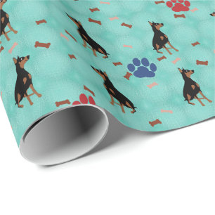 Cartoon-Dobermann Geschenkpapier