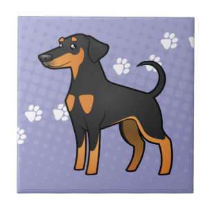 Cartoon-DobermannPinscher (schlaffe Ohren) Fliese