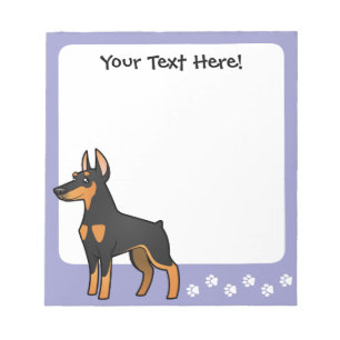 Cartoon-DobermannPinscher (spitze Ohren) Notizblock