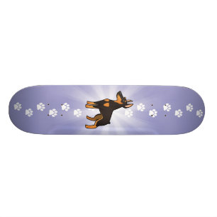 Cartoon-DobermannPinscher (spitze Ohren) Skateboard