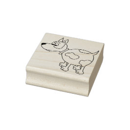 Cartoon Dog Briefmarke aus Holz Gummistempel