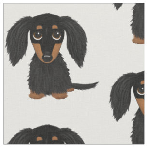 Cartoon Dog Cartoon, Schwarz und Tan-Dackel Stoff