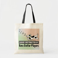 Cartoon Dog Distracted by Bass Gitarrenspieler