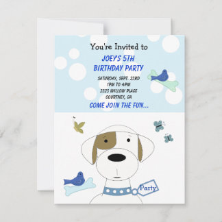 Cartoon Dog Geburtstagsparty Einladung