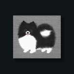 Cartoon Dog in Schwarz/Weiß-Spitz Leinwanddruck<br><div class="desc">Schwarzweiß-Parti Pom. Leinwand für Spitz-Liebhaber.</div>