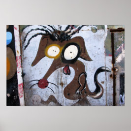 Cartoon Dog Street Art of Las Palmas Poster
