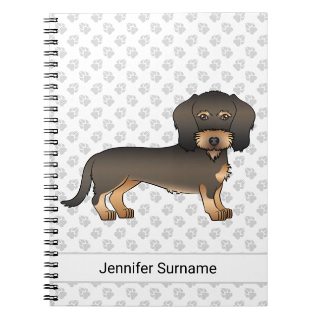 Cartoon Dog & Text von Wild Boar Wire Dackel Notizblock (Vorderseite)