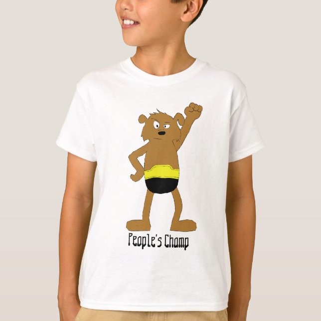 Cartoon Dog The Rock Wrestling Fan T - Shirt (Vorderseite)