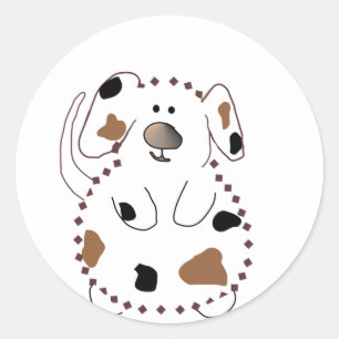 Cartoon Dog Tshirts und Geschenke Runder Aufkleber