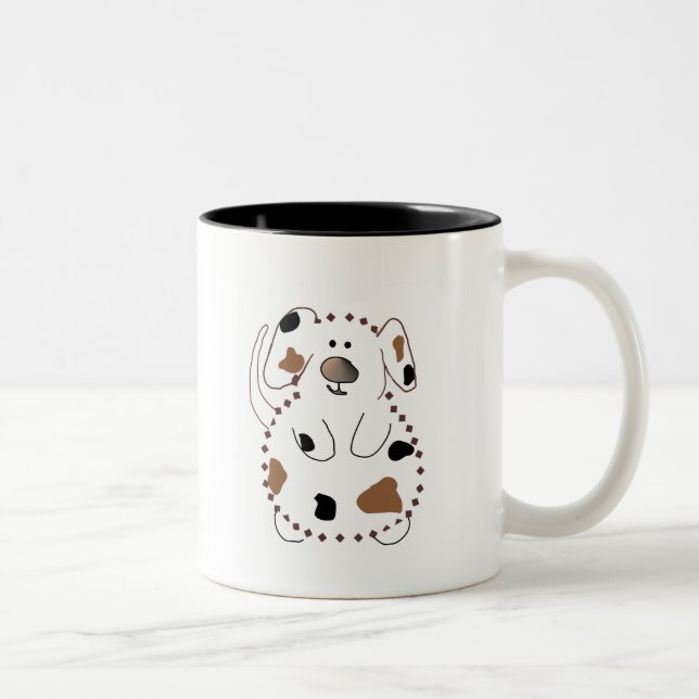 Cartoon Dog Tshirts und Geschenke Zweifarbige Tasse (Rechts)