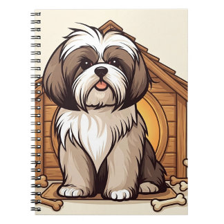 Cartoon Doghouse-Cute Shih Tzu Design Notizblock