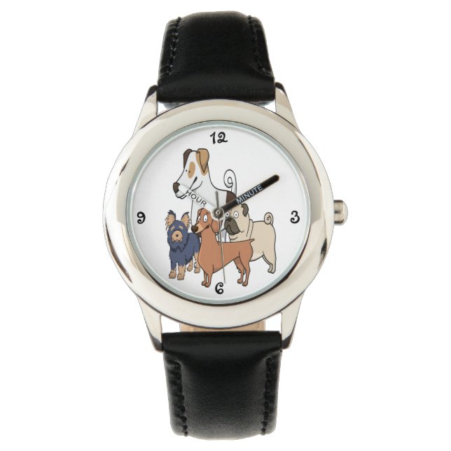 Cartoon Dogs Armbanduhr (Vorderseite)