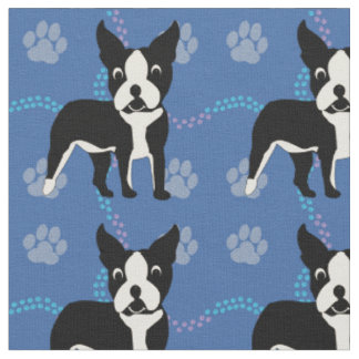Cartoon Dogs - Boston Terrier v3 Stoff