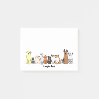 cartoon dogs postit post-it klebezettel