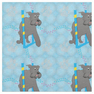 Cartoon Dogs - Schnauzer Dog Weaving v2 Stoff