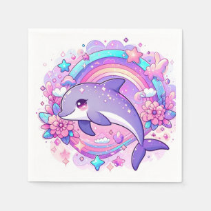 Cartoon Dolphin Babydusche Serviette