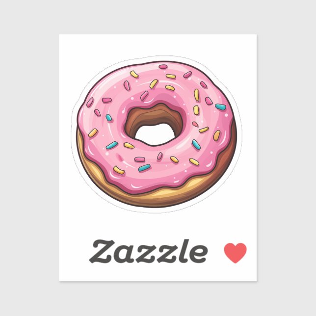Cartoon Donut Aufkleber (Blatt)