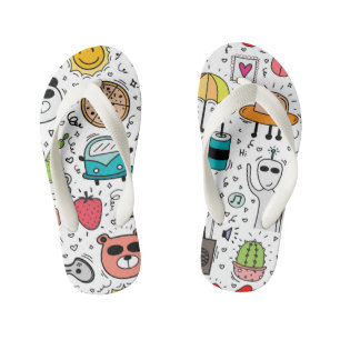 Cartoon Doodle Kinderbadesandalen