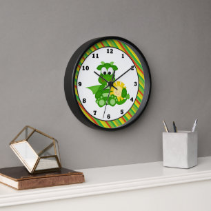 Cartoon Dragon fantasy wall clock Uhr