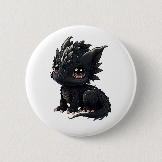 Cartoon Dragon Illustration Button (Vorderseite)