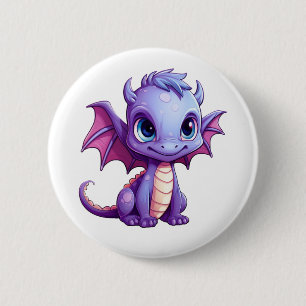 Cartoon Dragon Illustration Button