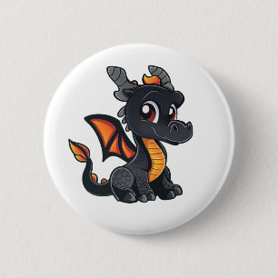 Cartoon Dragon Illustration Button