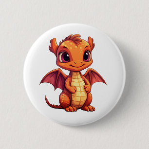 Cartoon Dragon Illustration Button