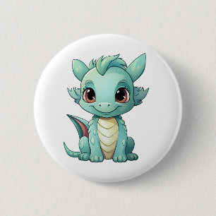 Cartoon Dragon Illustration Button