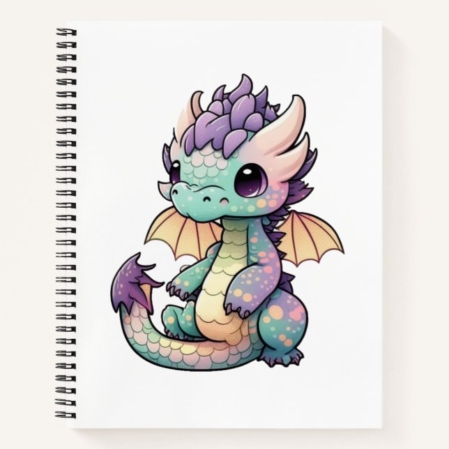 Cartoon Dragon Illustration Notizbuch (Vorderseite)