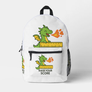Cartoon Dragon Ruler Sticker - Niedlich School Bedruckter Rucksack