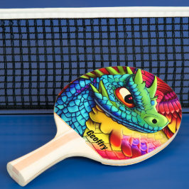 Cartoon Dragon Tischtennis Schläger