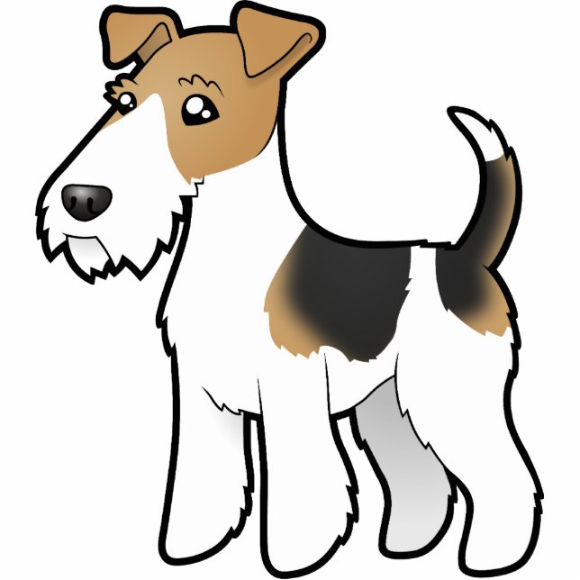 Cartoon-Drahtfox-Terrier Fotoskulptur Magnet (Vorne)