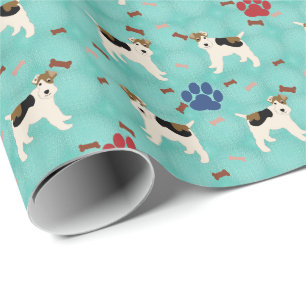 Cartoon-Drahtfox-Terrier Geschenkpapier