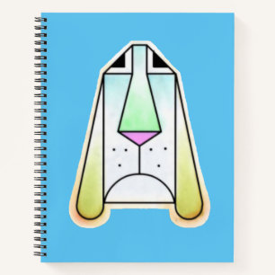 Cartoon Droopy Blue Bloodhound Spiral Notebook Notizbuch