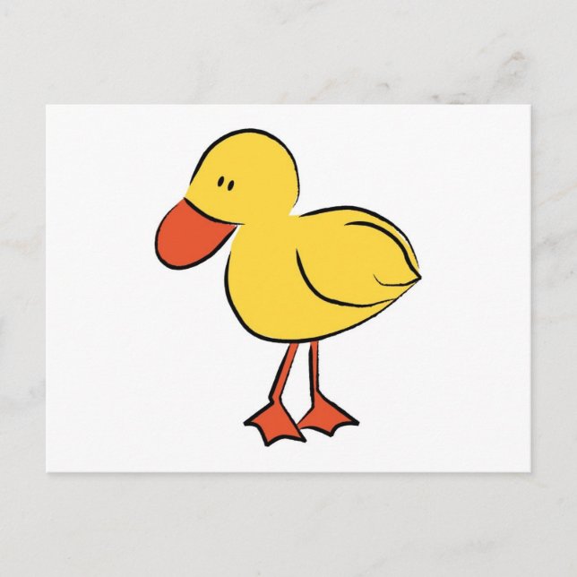 Cartoon Duckling Postkarte (Vorderseite)