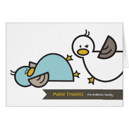 Cartoon Ducks Twin Birth Ankündigung Danke