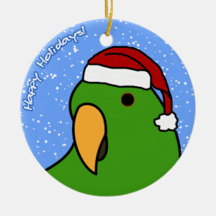 Cartoon Eclectus Weihnachtsverzierung Keramikornament