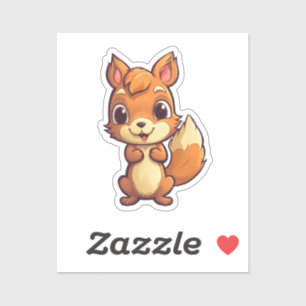 Cartoon-Eichhörnchen Aufkleber