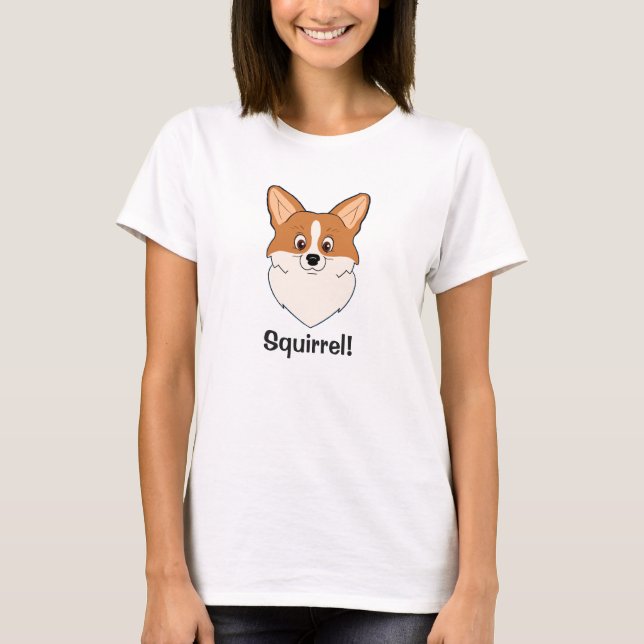 Cartoon "Eichhörnchen" in Captivierte Corgi T-Shirt (Vorderseite)