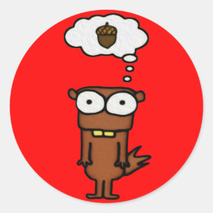 Cartoon Eichhörnchen Runder Aufkleber