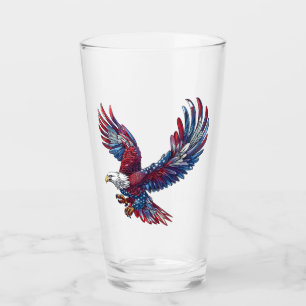 Cartoon eines Adlers, 4. Juli Glas
