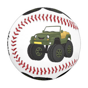 Cartoon eines grünen Monster Baseball