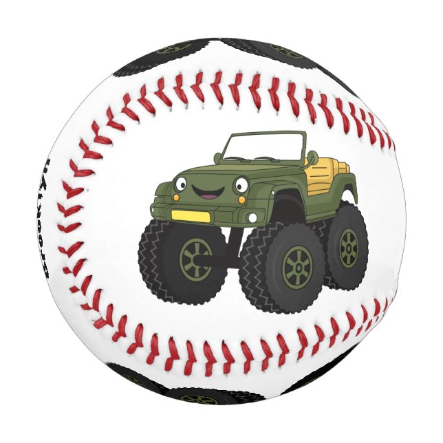 Cartoon eines grünen Monster Baseball (Vorderseite Links)