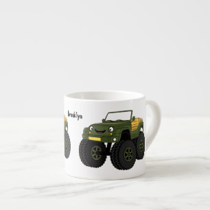 Cartoon eines grünen Monster Espressotasse
