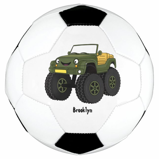 Cartoon eines grünen Monster Fußball (Vorderseite)