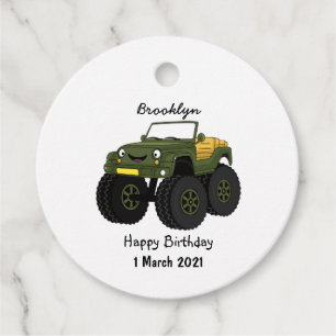 Cartoon eines grünen Monster Geschenkanhänger