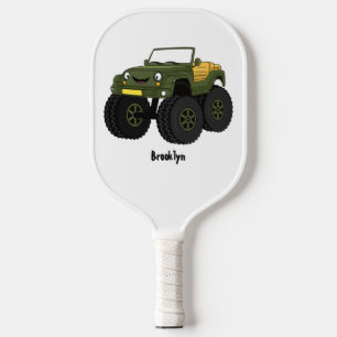 Cartoon eines grünen Monster Pickleball Schläger